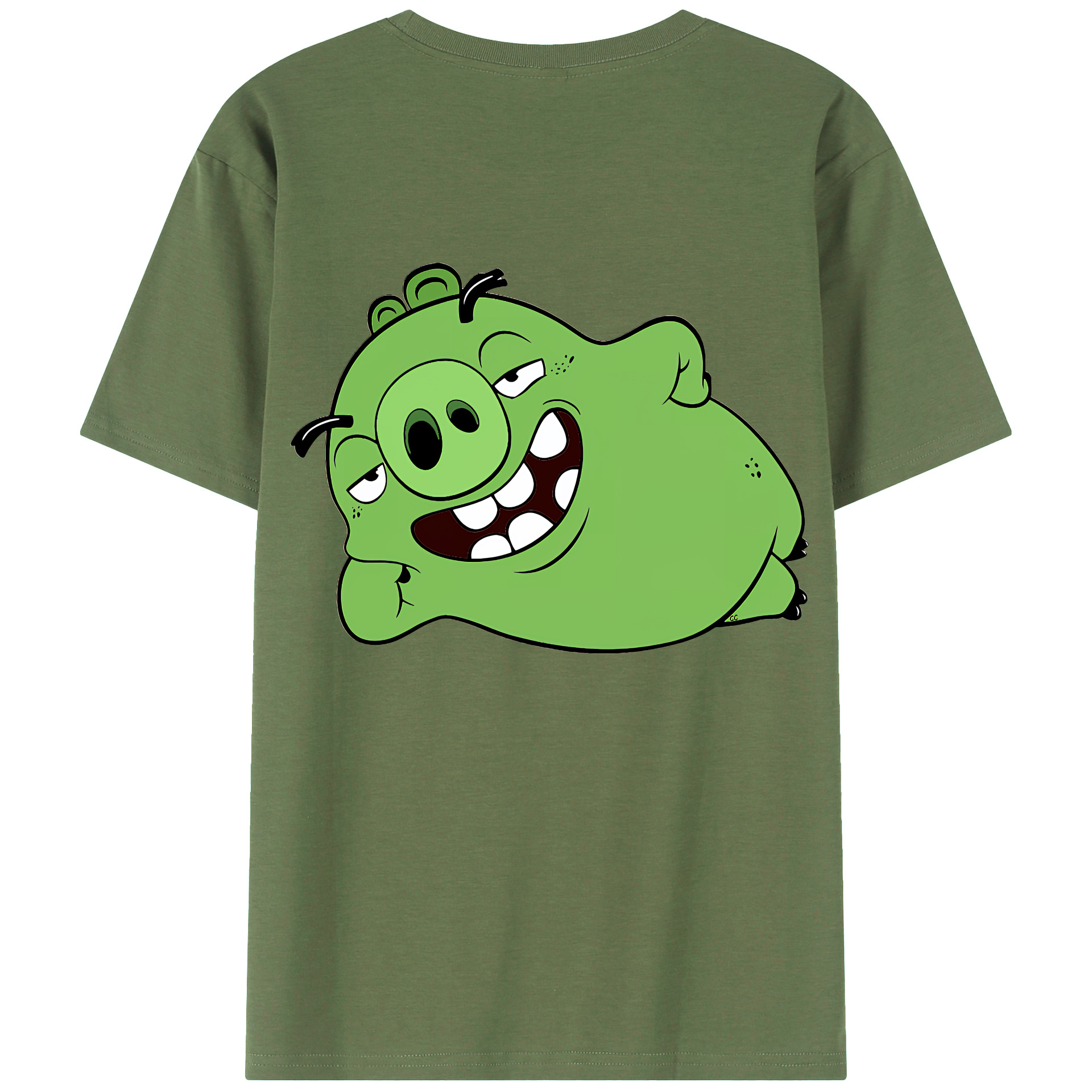 （画像用） Angry Birds アングリーバード 綿100％ メンズ半袖Tシャツ（バックプリント） 通気性